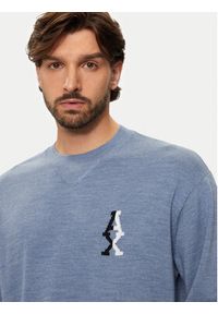 Armani Exchange Sweter 6DZM6H ZM5BZ 15DU Niebieski Regular Fit. Kolor: niebieski. Materiał: bawełna, syntetyk #2