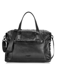 Ochnik - Skórzana torba podróżna męska. Kolor: czarny. Materiał: skóra #1
