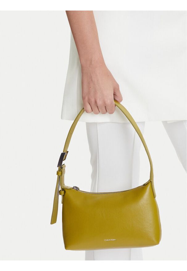 Calvin Klein Torebka Hardware Handle Mini Bag K60K613027 Żółty. Kolor: żółty. Materiał: skórzane