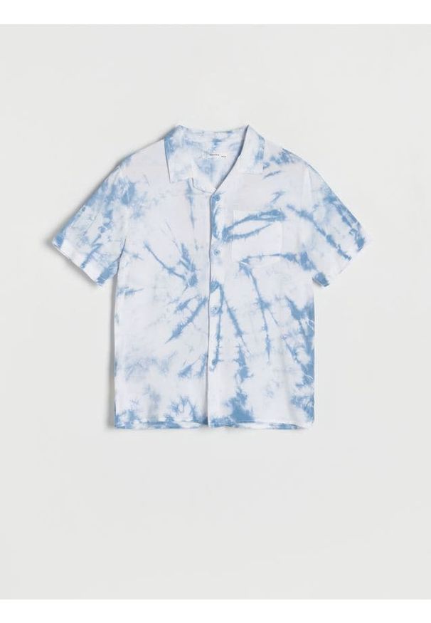 Reserved - Koszula tie-dye - niebieski. Kolor: niebieski. Materiał: wiskoza