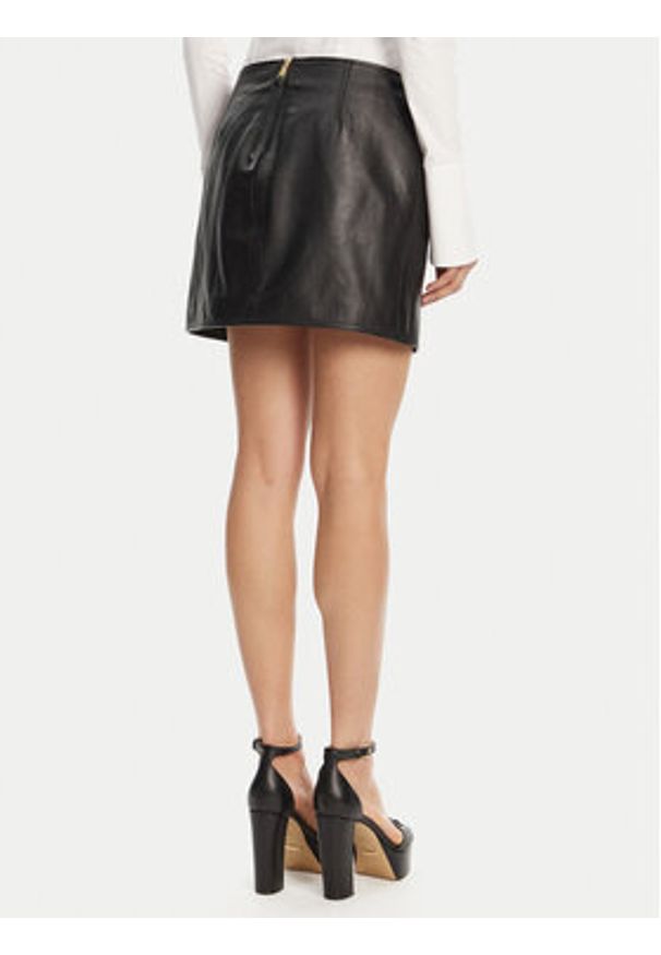 Versace Jeans Couture Spódnica skórzana 78HAEP02 Czarny Regular Fit. Kolor: czarny. Materiał: skóra