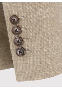 Pako Lorente - PAKO LORENTE – Beżowa marynarka z lnem. Kolor: beżowy, niebieski. Materiał: len. Wzór: gładki #4