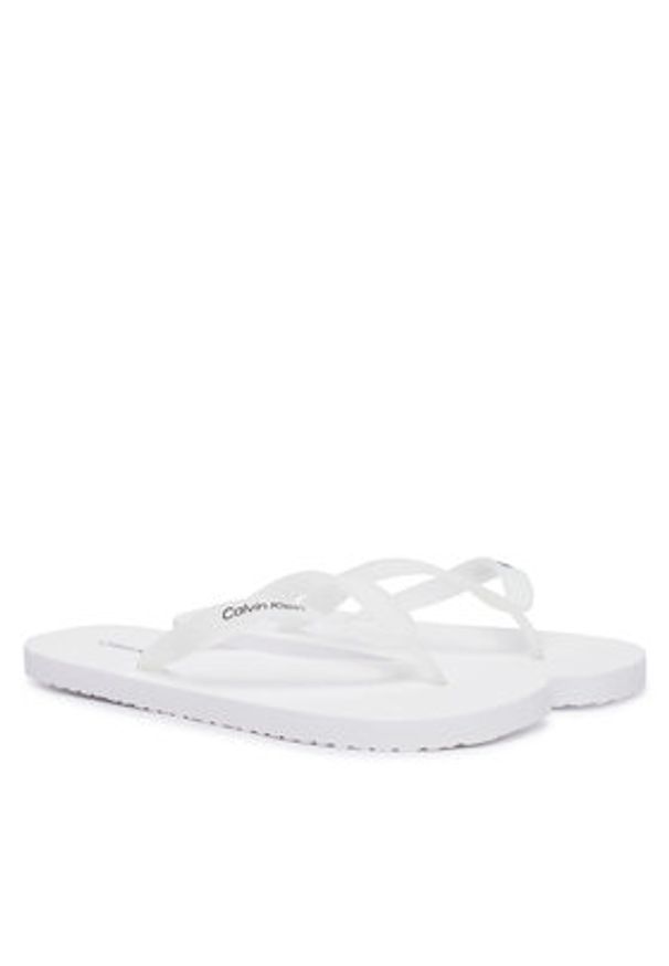 Calvin Klein Japonki Logo Strap HM0HM02105 Biały. Kolor: biały. Materiał: syntetyk