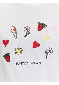 Pieces T-Shirt Funly 17160308 Biały Regular Fit. Kolor: biały. Materiał: bawełna