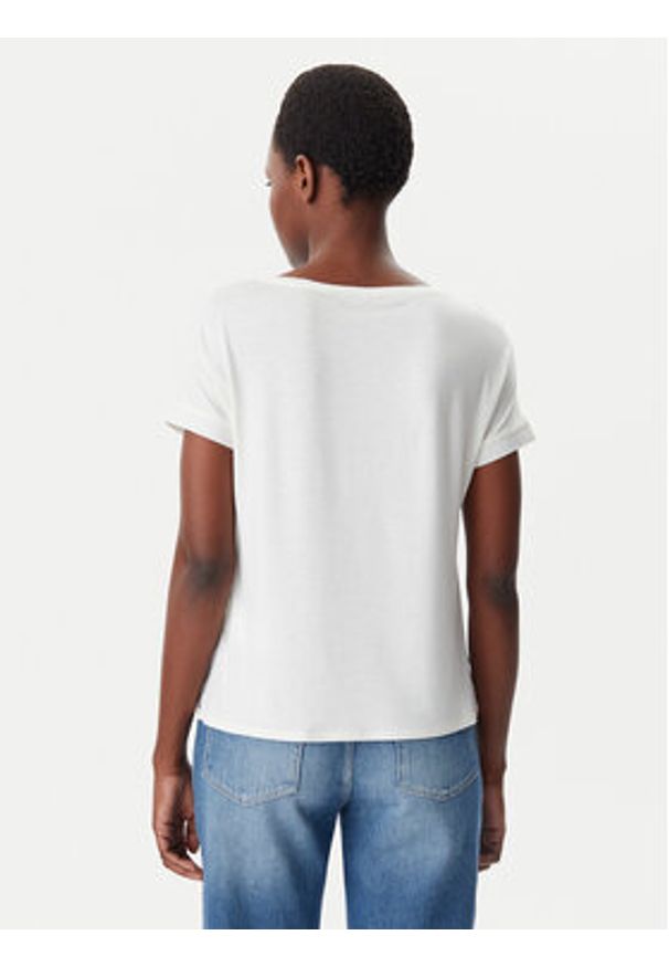 MAX&Co. T-Shirt Eiffel1 2518941034200 Écru Regular Fit. Kolor: kremowy. Materiał: jedwab