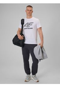 4f - 4F T-shirt regular z nadrukiem męski - biały XL. Okazja: na co dzień. Kolor: biały. Materiał: dzianina, bawełna, materiał. Wzór: nadruk. Styl: casual #2