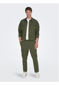 Only & Sons Spodnie materiałowe 22024998 Zielony Tapered Fit. Kolor: zielony. Materiał: bawełna #8