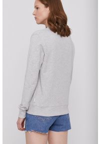 Calvin Klein - Bluza bawełniana K20K202157. Okazja: na co dzień. Kolor: szary. Materiał: bawełna. Długość rękawa: długi rękaw. Długość: długie. Wzór: nadruk. Styl: casual