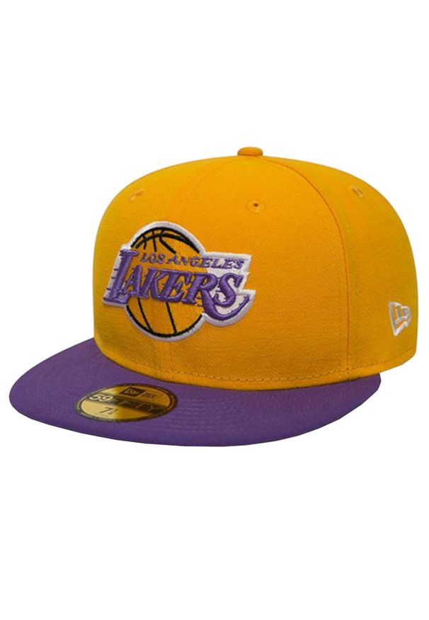 Czapka z daszkiem męska New Era Los Angeles Lakers NBA Basic Cap. Kolor: żółty. Materiał: poliester