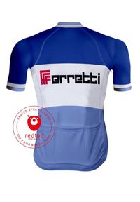 REDTED - Camisola DE CICLISMO RETRO FERRETTI - VERMELHO. Kolor: czarny. Materiał: poliester