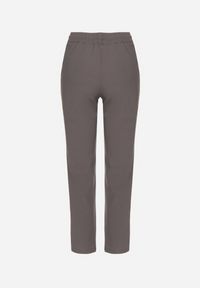 Born2be - Szare Szerokie Spodnie z Wiązaniem i Metalicznymi Aplikacjami Mairae. Okazja: na co dzień. Kolor: szary. Wzór: aplikacja. Styl: elegancki, casual #6