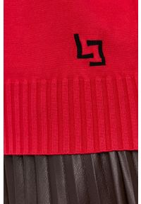 Liviana Conti Sweter damski kolor czerwony. Kolor: czerwony. Materiał: dzianina. Długość rękawa: raglanowy rękaw #2
