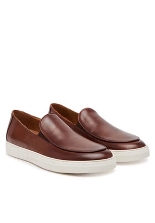 Emporio Armani Półbuty X4Y007 XF849 00257 Brązowy. Kolor: brązowy. Materiał: lakier, skóra
