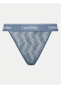 Calvin Klein Underwear Stringi 000QF7714E Niebieski. Kolor: niebieski. Materiał: syntetyk