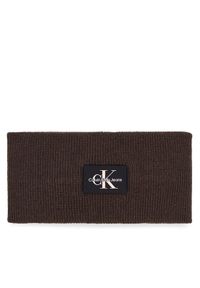 Calvin Klein Jeans Opaska materiałowa Monologo Rubber Headband K60K611258 Brązowy. Kolor: brązowy. Materiał: wełna #1