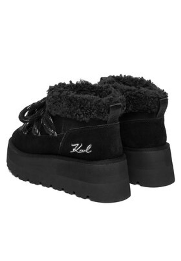 Karl Lagerfeld - KARL LAGERFELD Śniegowce KL48632 Czarny. Kolor: czarny. Materiał: zamsz, skóra