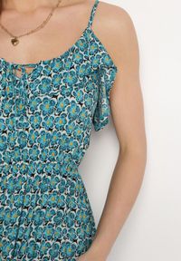 Born2be - Niebieska Wiskozowa Sukienka na Regulowanych Ramiączkach z Wiązaniem przy Dekolcie Srinesa. Okazja: na co dzień. Kolor: niebieski. Materiał: wiskoza. Długość rękawa: na ramiączkach. Sezon: wiosna, lato. Typ sukienki: proste. Styl: casual, elegancki #4