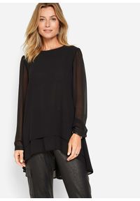 bonprix - Długa tunika z dłuższym tyłem. Kolor: czarny. Długość: długie #1