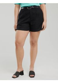 Big-Star - Szorty damskie lniane czarne Kaley 906. Stan: podwyższony. Kolor: czarny. Materiał: len. Wzór: aplikacja. Styl: klasyczny, elegancki #6