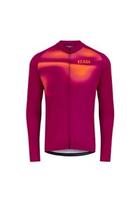 KEADA SPORTS - Męska koszulka rowerowa z długim rękawem - Onwards Three. Kolor: czerwony. Długość rękawa: długi rękaw. Długość: długie. Sport: kolarstwo