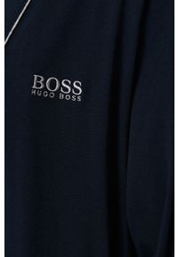 BOSS - Boss - Szlafrok. Kolor: niebieski. Materiał: bawełna, materiał, dzianina. Wzór: gładki #4