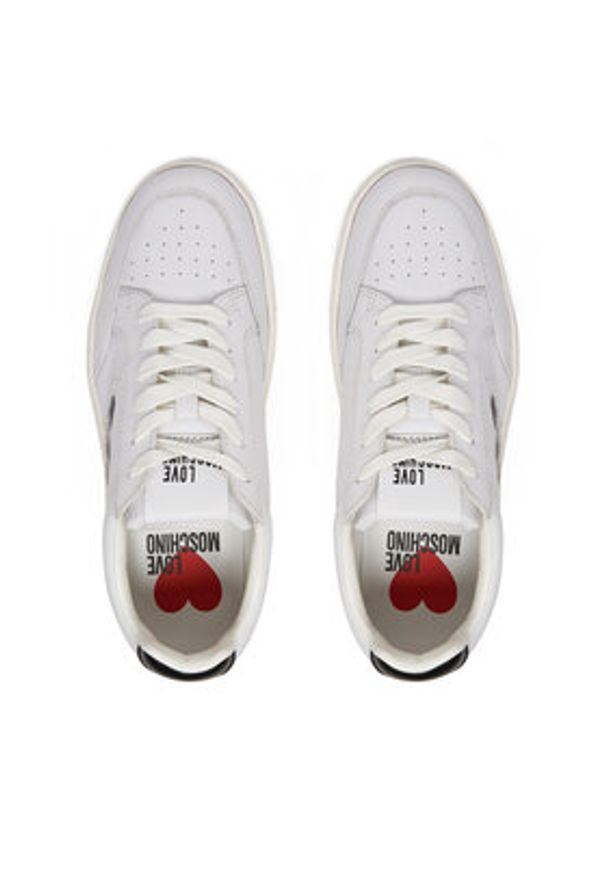 Love Moschino - LOVE MOSCHINO Sneakersy JA15154G1MIA110A Biały. Kolor: biały. Materiał: skóra
