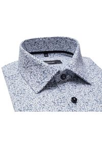 Mmer / Villaro - Koszule męskie - Biało-szara koszula we florystyczny wzór A050. Kolor: szary, biały, wielokolorowy. Materiał: bawełna, tkanina. Długość: długie #1