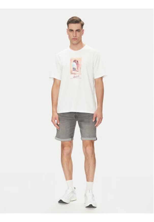 Jack & Jones - Jack&Jones T-Shirt Hydra 12277248 Biały Relaxed Fit. Kolor: biały. Materiał: bawełna