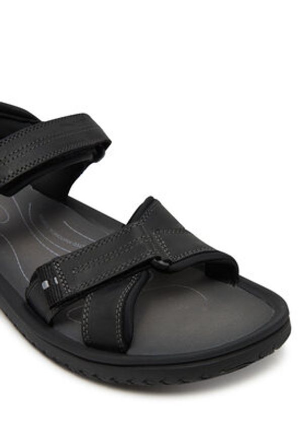 Clarks Sandały Wesley Shore 26182010 Czarny. Kolor: czarny. Materiał: nubuk, skóra