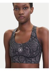 Adidas by Stella McCartney - adidas by Stella McCartney Biustonosz sportowy Power Impact JW4542 Brązowy Slim Fit. Kolor: brązowy. Materiał: syntetyk #5