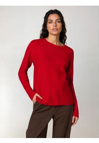 Sinsay - Sweter z zamkiem z tyłu - czerwony. Kolor: czerwony