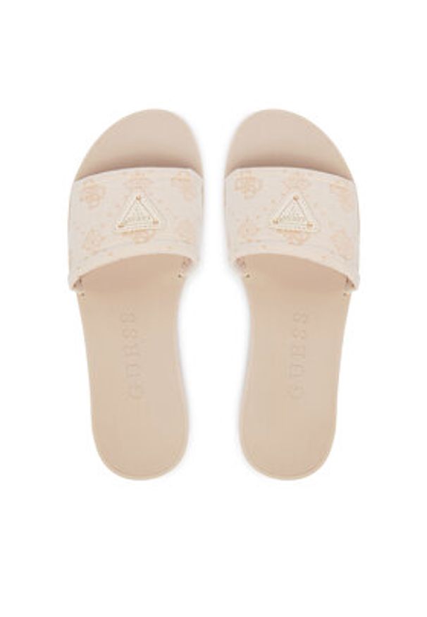Guess Klapki FLJELS FAL03 Kremowy. Kolor: kremowy. Materiał: materiał
