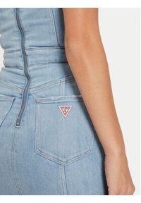 Guess Sukienka jeansowa Lidia W4YK02 D5DX2 Niebieski Slim Fit. Kolor: niebieski. Materiał: bawełna #4