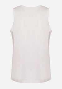 Born2be - Biała Koszulka Tank Top z Bawełny z Nadrukiem Voanna. Kolor: biały. Materiał: bawełna. Wzór: nadruk #3