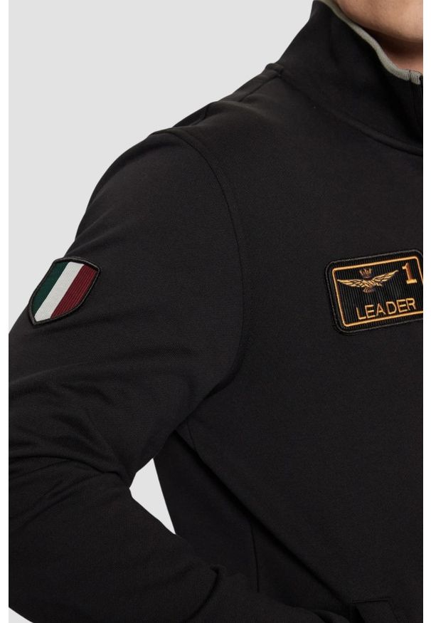 Aeronautica Militare - AERONAUTICA MILITARE Czarna męska bluza rozpinana, Rozmiar 3XL. Kolor: czarny