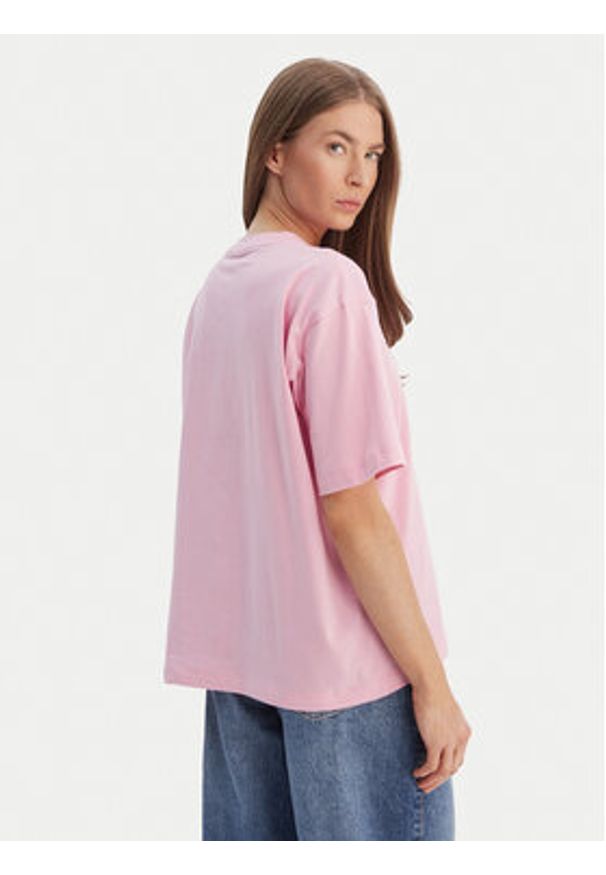 Guess Jeans T-Shirt W6RI20 K8HM0 Różowy Oversize. Kolor: różowy. Materiał: bawełna