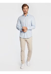 Calvin Klein Koszula K10K109509 Niebieski Slim Fit. Kolor: niebieski. Materiał: bawełna