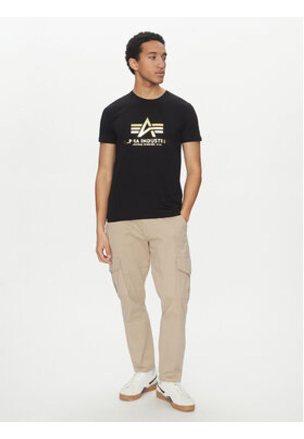 Alpha Industries T-Shirt Basic 100501 Czarny Regular Fit. Kolor: czarny. Materiał: bawełna