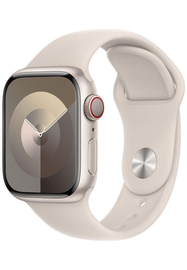 APPLE - Smartwatch Apple Watch 9 GPS+Cellular 41mm aluminium Księżycowa Poświata | Księżycowa Poświata pasek sportowy M/L. Rodzaj zegarka: smartwatch. Materiał: materiał. Styl: sportowy