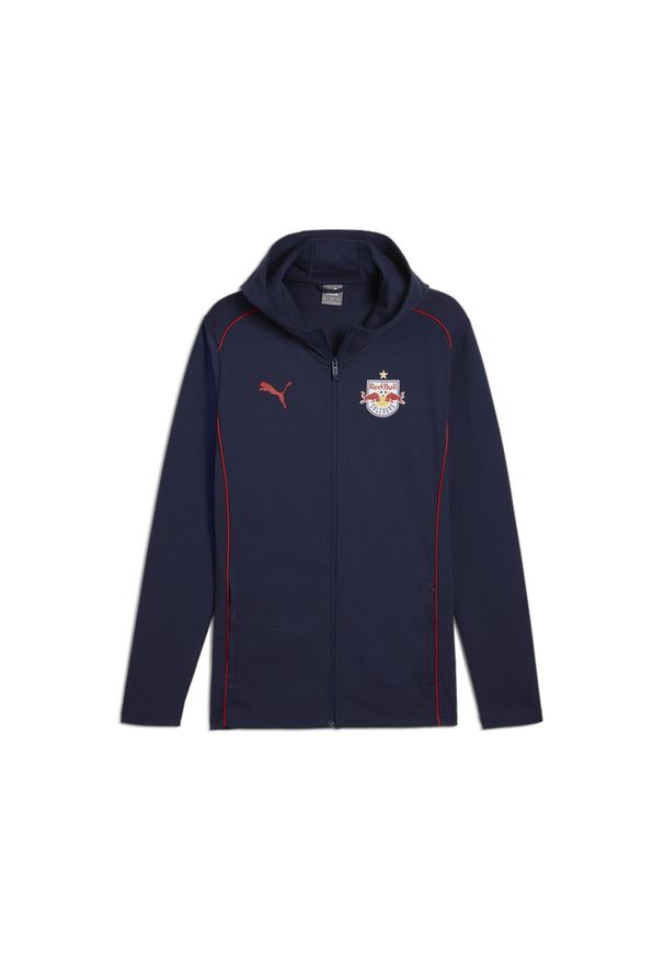 Puma - Męska kurtka z kapturem Casuals FC Red Bull Salzburg PUMA Navy Red Blue. Typ kołnierza: kaptur. Kolor: czerwony, niebieski, wielokolorowy