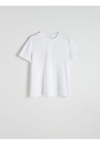 Reserved - T-shirt regular z modalem - biały. Kolor: biały. Materiał: bawełna