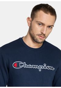 Bluza męska Champion Organic Cotton Blend Script Logo (216471-BS538). Kolor: niebieski. Materiał: materiał. Styl: elegancki, sportowy