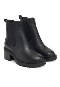 TOMMY HILFIGER - Tommy Hilfiger Botki Th Leather Chelsea Cleated Heel FW0FW08774 Czarny. Kolor: czarny. Materiał: skóra #4