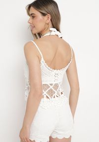 Born2be - Biały Bawełniany Top Boho w Szydełkowym Stylu Janeila. Kolor: biały. Materiał: bawełna. Wzór: aplikacja. Sezon: lato. Styl: boho #5