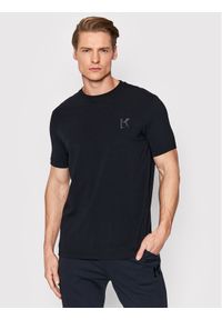 Karl Lagerfeld - KARL LAGERFELD T-Shirt Crewneck 755890 500221 Granatowy Regular Fit. Typ kołnierza: dekolt w karo. Kolor: niebieski. Materiał: bawełna #1