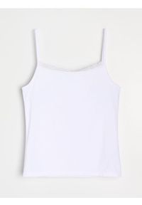 Sinsay - Bawełniany top - biały. Kolor: biały. Materiał: bawełna #1