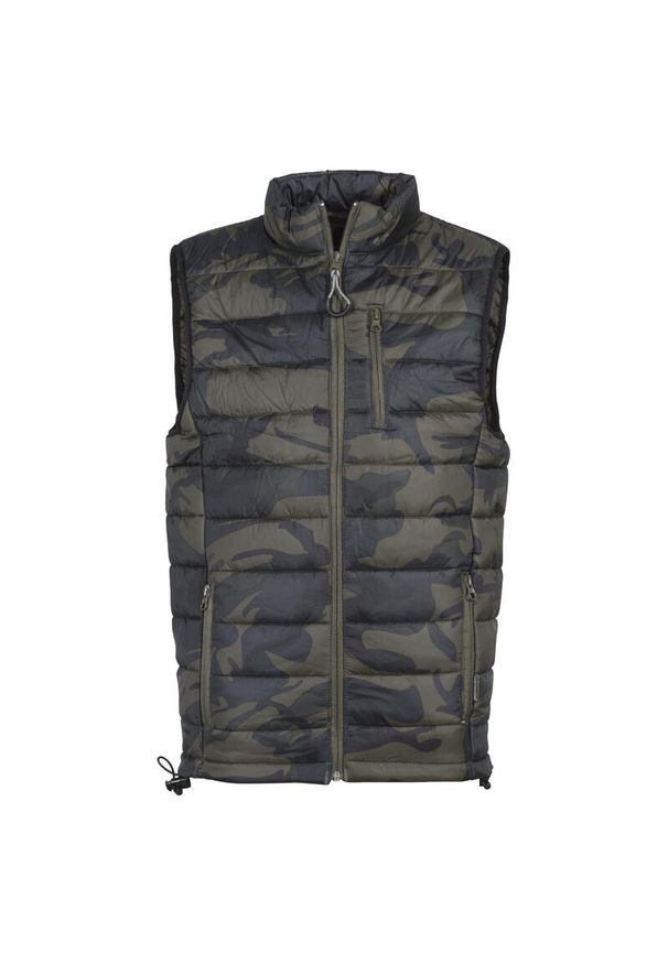 ELEMENTERRE - Kurtka dziecięca bez rękawów PERCUSSION Camo Trek. Kolor: zielony. Materiał: puch. Długość rękawa: bez rękawów. Styl: sportowy