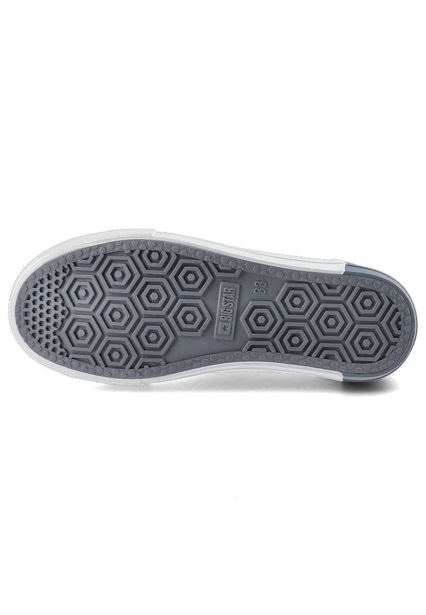 Big-Star - Białe Trampki Big Star Dziecięce Buty Na Rzep. Okazja: na uczelnię, na spacer. Zapięcie: rzepy. Kolor: szary. Materiał: guma, materiał. Szerokość cholewki: normalna. Wzór: nadruk, aplikacja, kwiaty. Styl: wizytowy, młodzieżowy