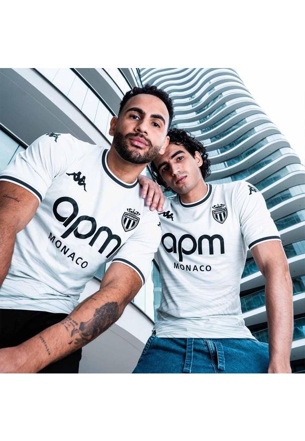 Kappa - Trzecia koszulka dla dzieci AS Monaco Kombat 2024/25. Kolor: szary. Sport: piłka nożna