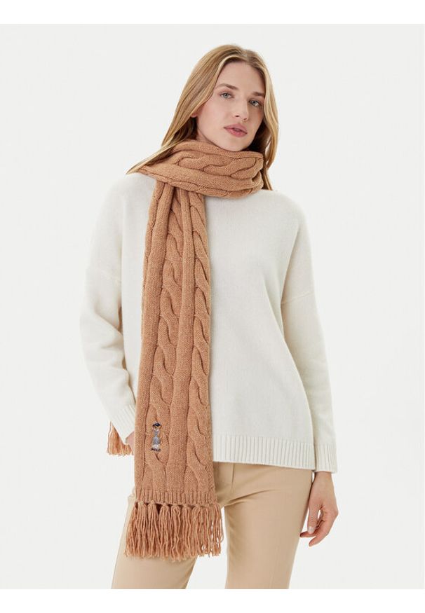 Polo Ralph Lauren Szalik 455981434003 Brązowy. Kolor: brązowy. Materiał: wełna, materiał